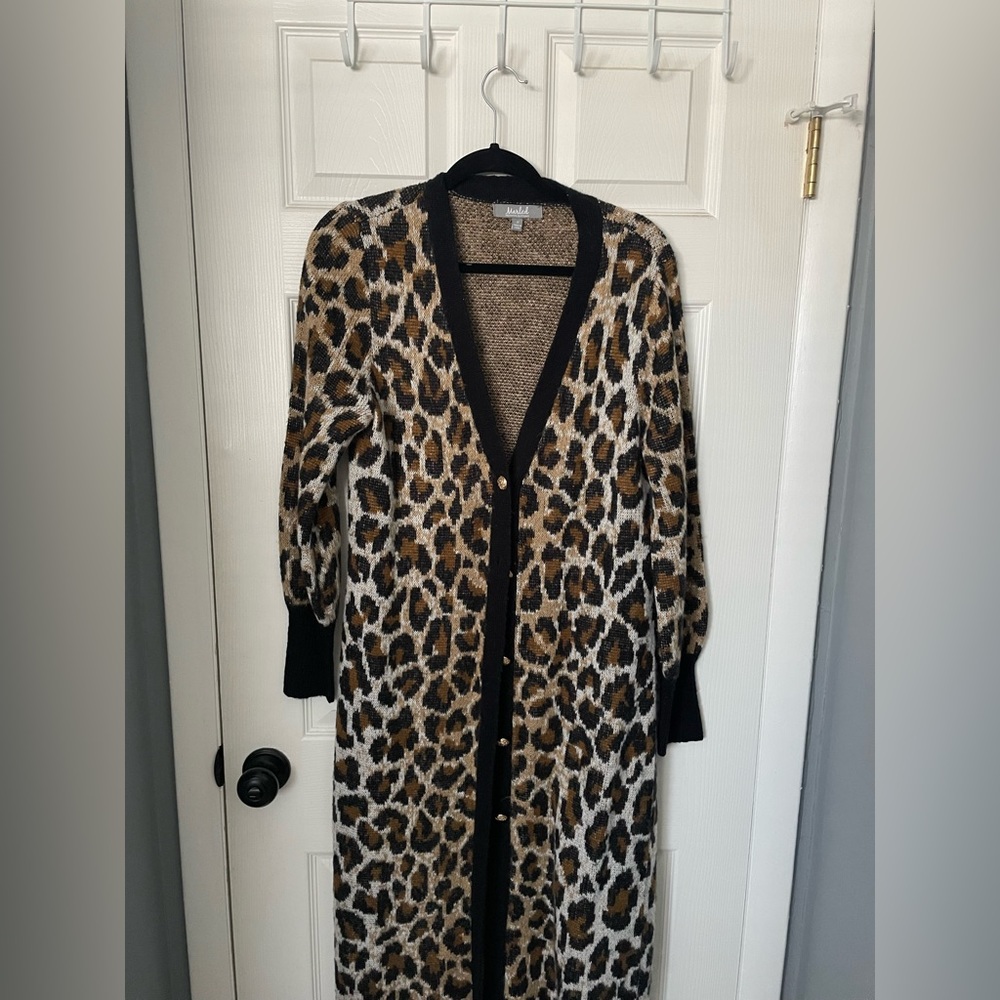 Cheetah print duster sweater